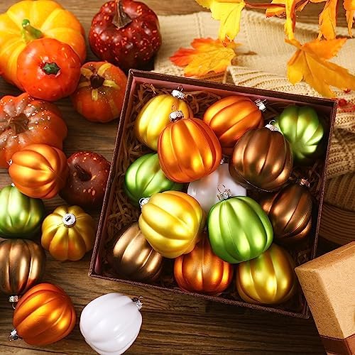 Tigeen 30 Pcs Fall Pumpkin Tree Ornaments Autumn Hanging Decor, Cute - Image 5