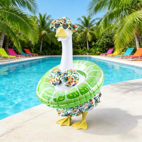 23inch Summer Hawaiian Bikini Porch Goose Outfit Tropical Floral - Image 2