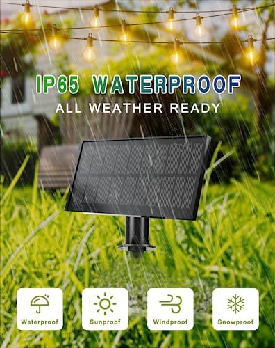 Zuske Solar Outdoor String Lights, 150FT G40 IP65 Waterproof Patio Lights - Image 3