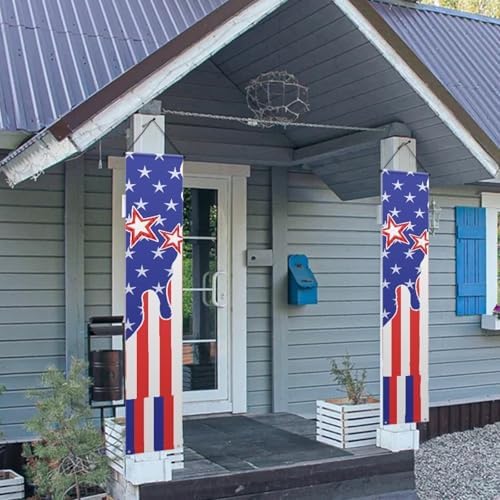 doginthehole 4th of July Decorations Outdoor Happy 4th of July Porch Banner Independence Day Banner for Patriotic Memorial Party Supplies - Image 4