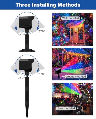 Laser Christmas Projector Lights Outdoor, 2025 Upgraded 3 Color Halloween Light Projector with Christmas Decorative Patterns, Waterproof, Indoor Holiday Decoration, Home Decor, Party, Garden - Image 4
