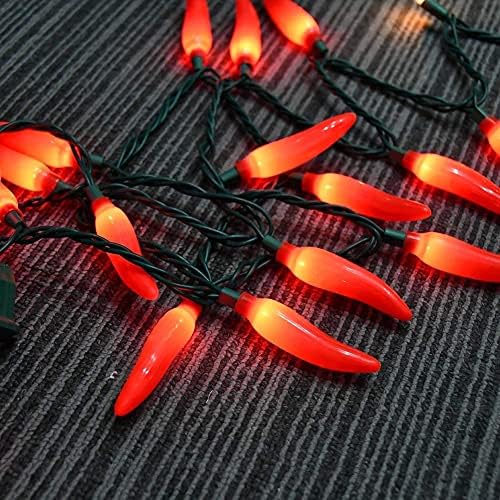 Chili Pepper String Lights Plug in, 13.6Ft 35 LED Red Chili Pepper Christmas Lights, Connectable Chili Lights UL Listed for Outdoor Indoor Kitchen Garden Fiesta Patio Mexican Party Decor, Green Wire - Image 4