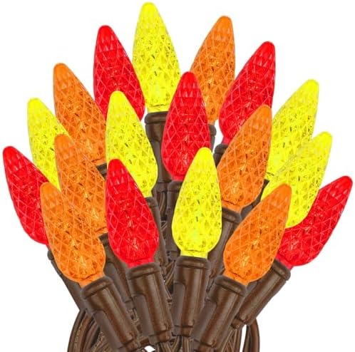 Novelty Lights 24FT 70 LED C6 Thanksgiving & Outdoor Christmas Tree Lights by NoveltyLights-LightExperts