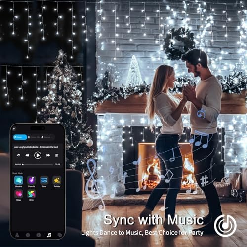 JMEXSUSS 400 LED Smart RGB Icicle Lights for Outside - Image 4