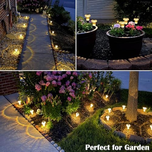Priddop 8 Pack Solar Garden Lights Outdoor Waterproof 3000K Warm White LED - Image 3