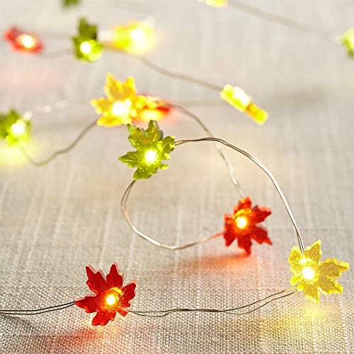 MIYA LIFE Maple Leaf String Lights 10FT 40LEDs Fall Fairy Lights with Leaves Battery Operated Halloween Lights for Thanksgiving Decorations Ideal Leaf Lights for Bedroom - Image 3