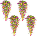 TURNMEON 4PCS Artificial Flowers for Outdoors Summer Decor, UV Resistant No Fade Fake Hanging Flowers Faux Plants Realistic Silk Flower for Outside Gardens Planter Porch Patio Yard Home Indoor Decor by TURNMEON