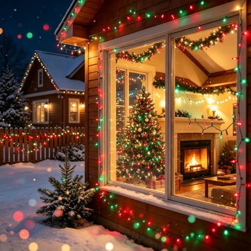 Red&Green Christmas String Lights, 100 Count Incandescent Mini Lights - Image 6