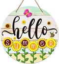 PETCEE Hello Summer Door Sign - 11.5"Farmhouse Sunflower Front Door Decor Welcome Hanger Wreaths for Home Office Summer Hanging Sign Wall Decorations Reusable Seasonal Sign for Kitchen Classroom Porch by PETCEE