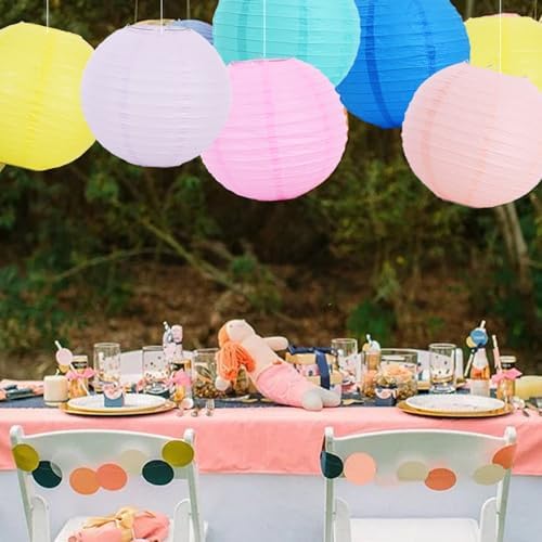 BEISHIDA 10inch Macaroon Paper Lanterns 6Pack Hanging Round Chinese Lantern - Image 4