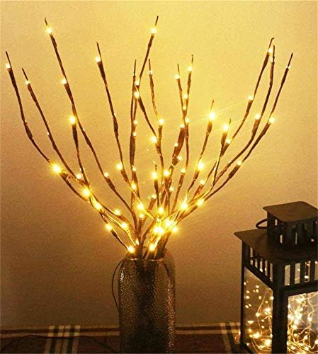 AMARS 3pcs Lighted Artificial LED Branch Lights with Timer Battery Operated Fairy Spirit Decorative Twig Tree Decorations for Home Living Room Vase Christmas (29inch, Auto 6H ON/18H Off, Warm White) by AMARS