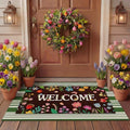 Tinideya 2 23.6 X 35.4 Inches Colorful Flowers Black, Green, and White by Tinideya