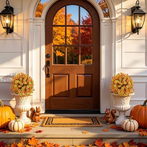 Alupssuc 4Pcs 20" UV Resistant Artificial Fall Ball Flowers for Outdoors - Image 7
