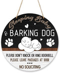 Sleeping Baby & Barking Dog Sign, Please Don't Knock Sign No Soliciting Hanging Decor, Baby Rooms Wall Art For Kids Bedroom Nursery Toddler Playroom -005 by Unknown