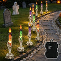 LJLNION Halloween Decorations, 10 Pack Tabletop Candle Lights with Skeleton Ghost Hand, Waterproof Lighted Yard Stakes, Battery Operated for Light Up Halloween Indoor/Outdoor Garden Decor by LJLNION