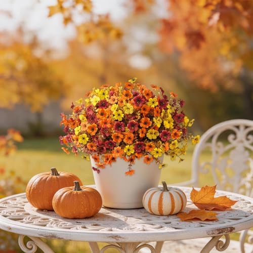 INQCMY Artificial Fake Fall Plants Flowers for Outdoor Outside Decoration - Image 6