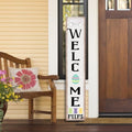 Easter Porch Sign Rabbit Front Door Hanging Decorations Wooden Vertical Indoor Outdoor Standing Welcome Signs For Home Yard Farmhouse Holiday Decor 47 x 7.8 inch by Xeubiou