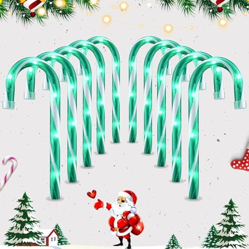 10" Christmas Candy Cane Lights (10PCS) for Landscape Decoration by UltimateUnicorn