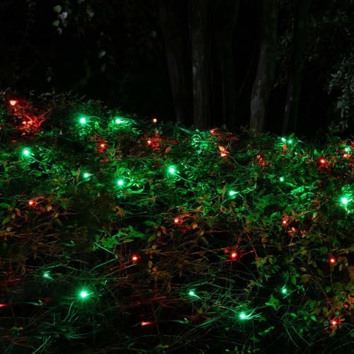 Dazzle Bright Red and Green Christmas String Lights, 300 LED 100 FT Connectable Waterproof String Lights Green Wire with 8 Modes, Xmas Vintage Decorations for Indoor Outdoor Party Yard Garden Decor - Image 6
