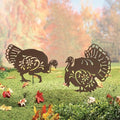 Metal Turkey Garden Stakes,Outdoor Thanksgiving Decorations Yard Art Decor by HokfirmHomeDecorGarden