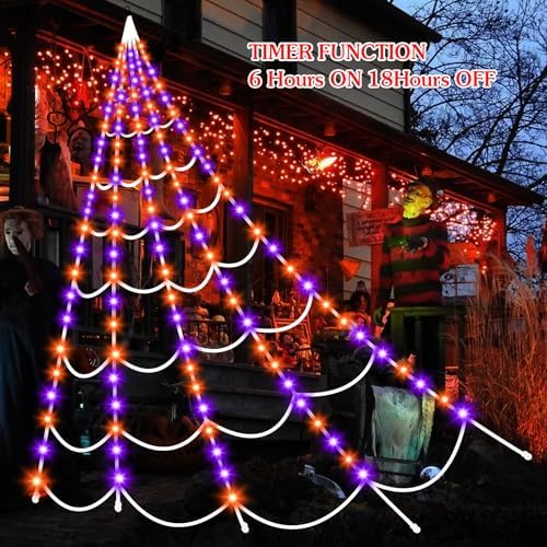 Halloween Decorations Outdoor Spider Web: Giant Light Up Spider Web Decor - Image 7