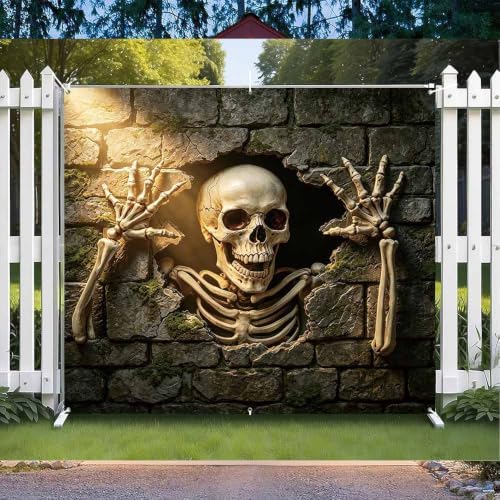 8x7FT Halloween Garage Door Banner Horror Hanging Backdrop Decor - Image 5