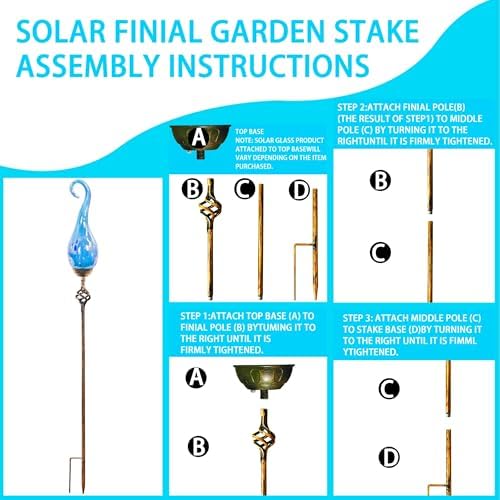Solar Garden Lights, Decorative Led Flame Garden Stakes, Outdoor Garden Decor, Sky Bule Flame Solar Lights Outdoor Decorative for Pathway, Lawn, Patio, Driveway - Image 5