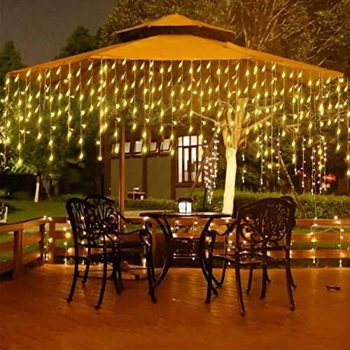 304 LED Solar Christmas Icicle Lights Outdoor Decorations, 8 Modes Waterproof Icicle Fairy Lights for Outside Holiday, Patio, Balcony, Christmas, Window, House Eaves Decorations, Warm White - Image 6