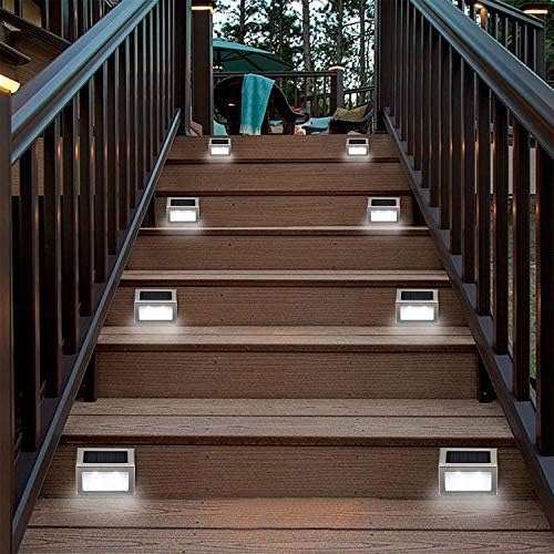 Lightess Outdoor Waterproof Solar Step Deck Lights Cool White 6 Pack - Image 2
