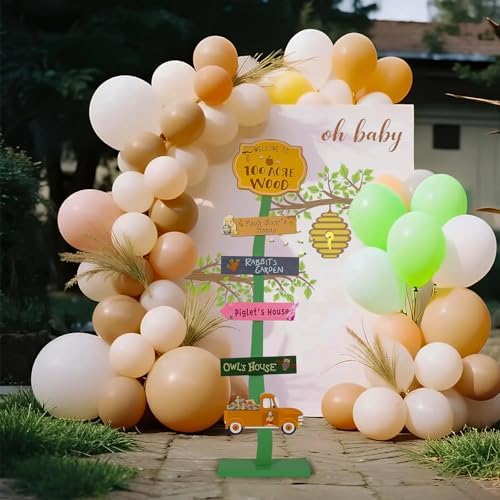 Winnie Baby Shower Decorations | Lighted Wood Baby Shower Standing Signs for Indoor Outdoor Yard Porch Decor | Hundred Acre Wood Birthday Party Decor - Image 2