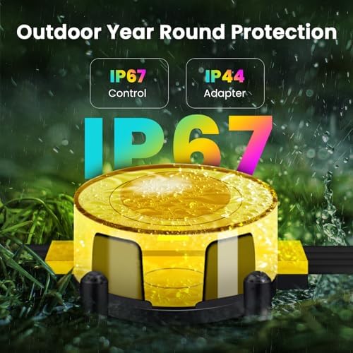 Led Outdoor Ground Lights, Permanent Outdoor Lights for House with RGB Color Changing, Bluetooth Music Sync, IP67 Waterproof, Timer for Eaves Swimming Pool, Beach, Grassland (200 FT) - Image 4
