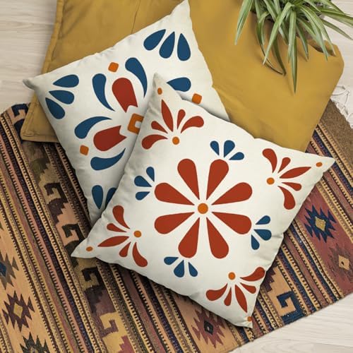 Fahrendom Mexican Talavera Tile Decorative Throw Pillow Covers - Image 4