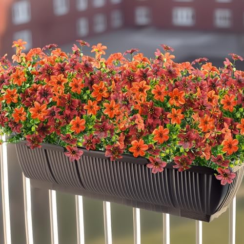 Homsunny Artificial Fall Flowers for Outdoor Planters Fake Mums Home Decor - Image 3