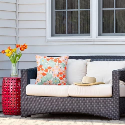 Pyonic Pack of 2 Outdoor Pillows Cover 18X18 inch Floral Waterproof Outdoor Throw Pillow Covers for Patio Furniture Porch - Image 5