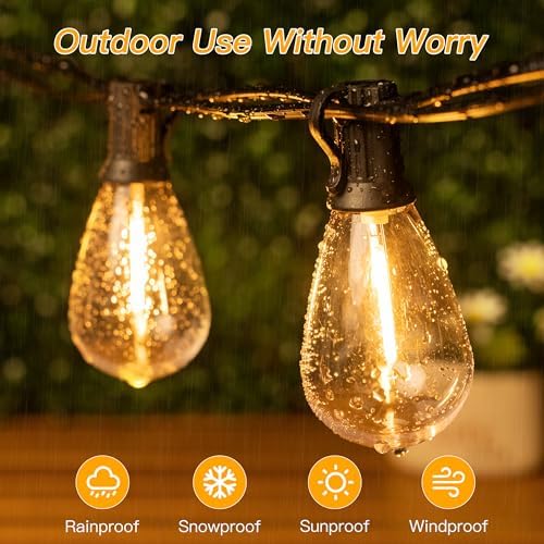 Ollny S11 Outdoor String Lights with Remote, 30 FT 3 Modes Dimmable Timers Waterproof Connectable Patio Lights, 15+1 LED Spare Bulb Dusk to Dawn Hanging Light for Indoor Porch Balcony Cafe - Image 5