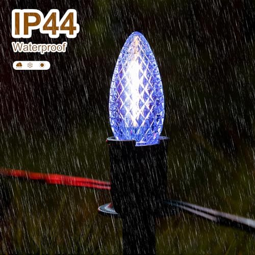 GAGALIFE 29Ft C9 Christmas Pathway Lights Outdoor - 25 LED Lights with 25 Marker Stakes for Walkway, Waterproof Plug in C9 Christmas Light Outdoor for Driveway, Yard, Lawn Decorations, Multicolor - Image 4