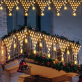 Christmas Decoration Lights 218 LED 13.8ft Star Curtain Fairy Lights with 11 Drops, Clear Wire LED String Light Decor with 8 Modes for Wedding Party Holiday Christmas Home Indoor Outdoor Decor by MINIAO