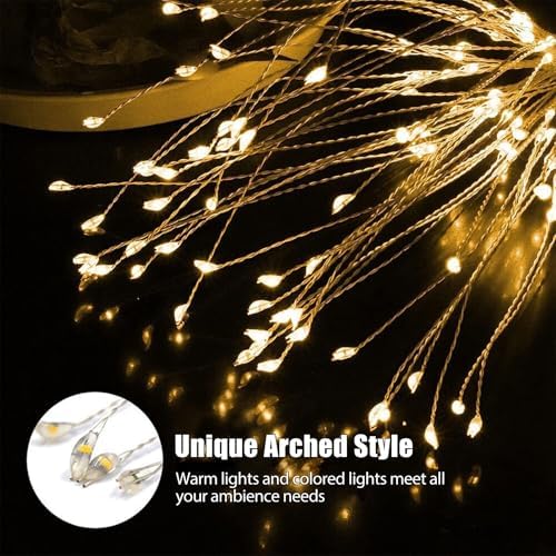 DONGULI Outdoor Solar Garden Lights, 120 LEDs 8 Lighting Modes Waterproof Solar Fireworks Light Sparklers for Patio Walkway Yard Courtyards Pathway Christmas Party Decorations, Colorful(2 Pack) - Image 5