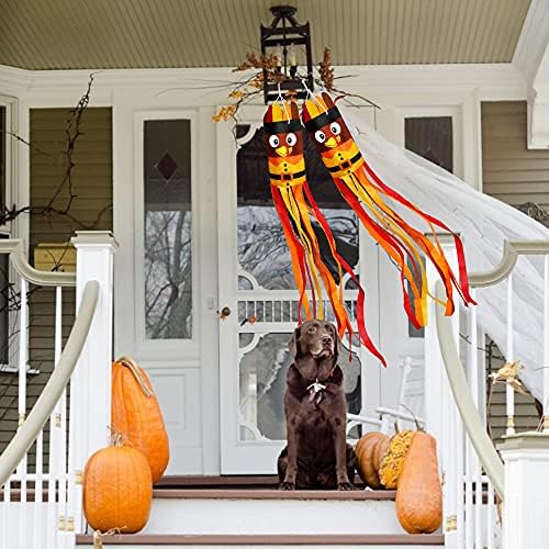 2Pcs 55 Inch Fall Thanksgiving Turkey Windsocks Decorations - Image 7
