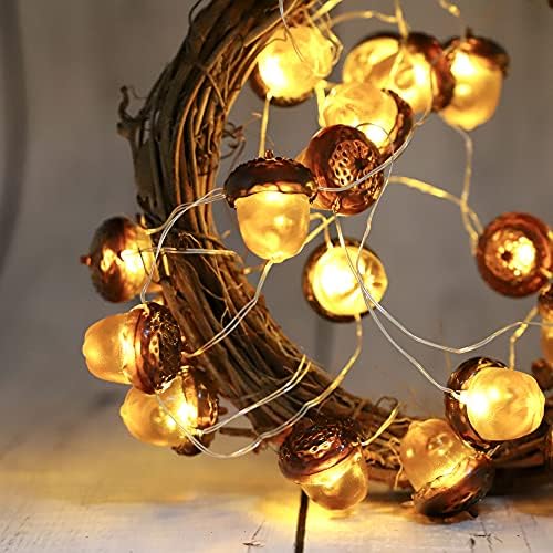 MIYA LIFE 3D Acorn Lights 10FT 30LEDs Fall String Lights with Acorn Ornaments Orange Fairy Lights Battery Operated for Cute Fall Decor Fall Favorites Home Decor - Image 6