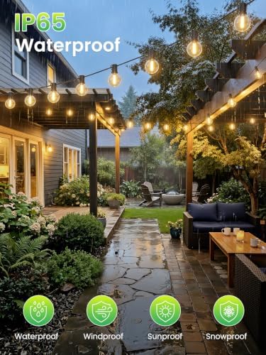 LACHON Outdoor String Lights Waterproof 300 FT with 150 G40 IP65 Bulbs - Image 2