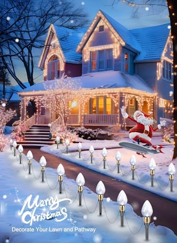 2 Pack Strawberry C9 Christmas Pathway Lights Outdoor, Total 34.8 Feet - Image 5