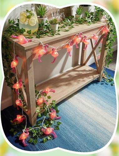 8.5Ft Flamingo LED String Lights Plug in, Summer Party Decorations with 10 Pink Flamingo Lights Waterproof, Outdoor Fairy String Lights UL Listed for Patio Wedding Hawaiian Tiki Luau Holiday Decor - Image 5