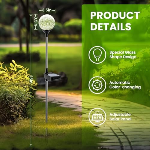 GIGALUMI Solar Garden Lights 6 Pack, Solar Lights Outdoor Decorative - Image 6