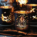 SHMILMH Halloween Glass Candle Holders Set of 4, Votive Tealight Holder Candle Jar for Making Candle, Halloween Office Kitchen Mantel Table Centerpiece Decoration by SHMILMH