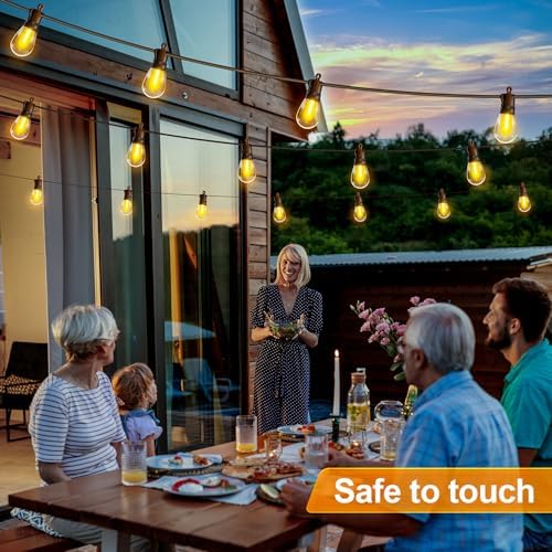 Outdoor String Lights Patio LED - Light Outside Waterproof S14 Porch Lighting Edison Plastic Bulb Pergola Hanging Balcony Connectable Backyard Yard Gazebo Party Garden Bistro 20M 65FT - Image 7