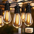 100FT Outdoor String Lights with Remote, 42 Dimmable Shatterproof LED Bulbs, Waterproof Patio & Backyard Lights for Pergola, Deck, Garden, Bistro, Commercial Grade Hanging Lights by Unknown