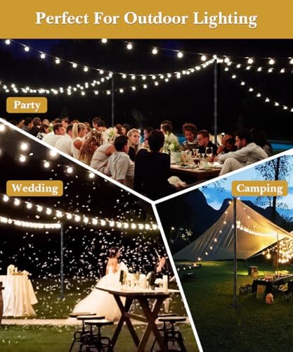 10Ft String Light Poles for Hard Surfaces, Outdoor Light Stand for Backyard, Garden & Patio Party Lighting, Heavy-Duty Metal Poles with Waterproof Finish, Rustproof & Adjustable, 2 Pack - Image 6