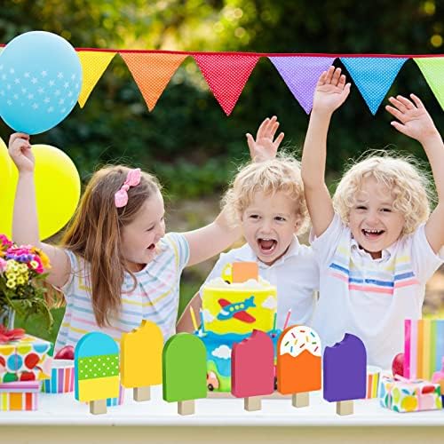 Jetec 6 Pcs Summer Table Decor, Ice Cream Tiered Tray Decor for Kitchen - Image 3