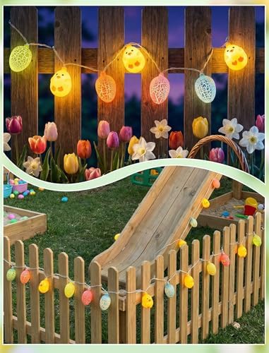 10 LED Chicks Egg Camping String Lights, 8.5Ft Easter Decoration Outdoor - Image 4